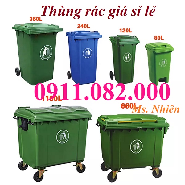  Sỉ giá rẻ số lượng thùng rác 120L 240L 660L giá rẻ tại cần thơ- thùng rác nhựa- lh 0911082000