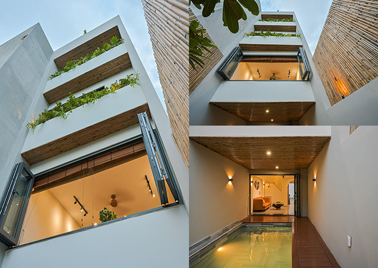 Thiết kế nhà 4 tầng 80m2 có bể bơi trong nhà