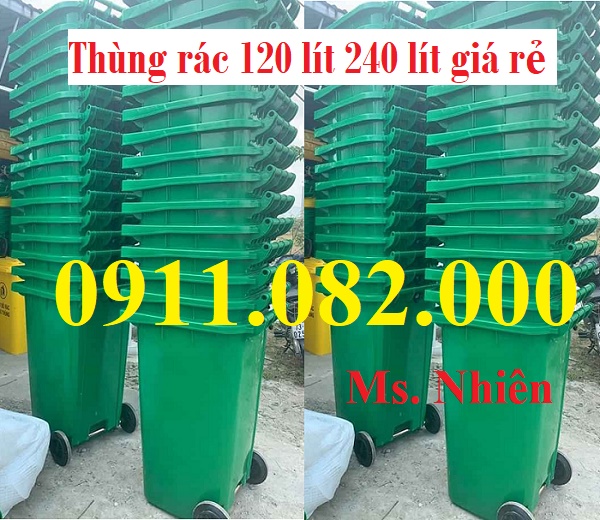 Công ty bán sỉ thùng rác 240 lít giá rẻ tại kiên giang- thùng rác 120L 660L- lh 0911.082.000