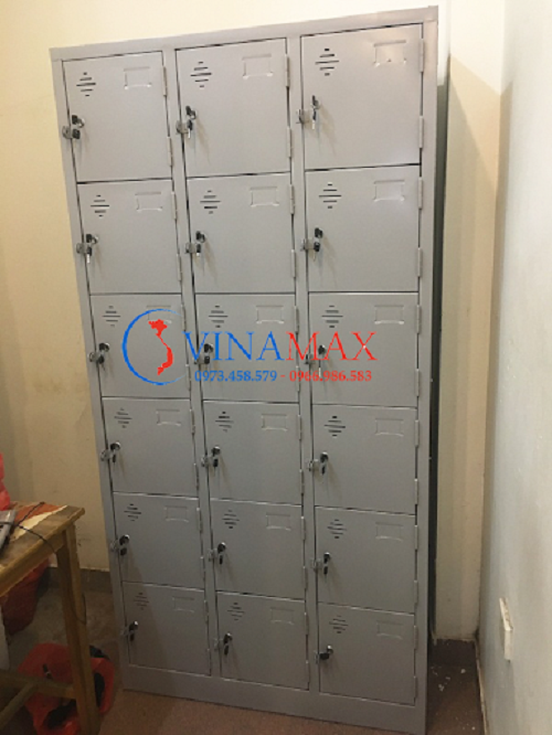 Vinamax chuyên sản xuất tủ locker sắt 18 ngăn chất lượng