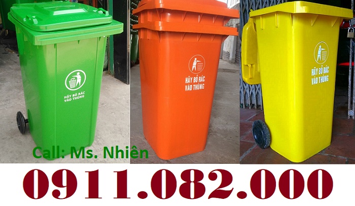 Xả kho thùng rác 240 lít giá rẻ tại an giang, thùng rác mới 100%- lh 0911082000