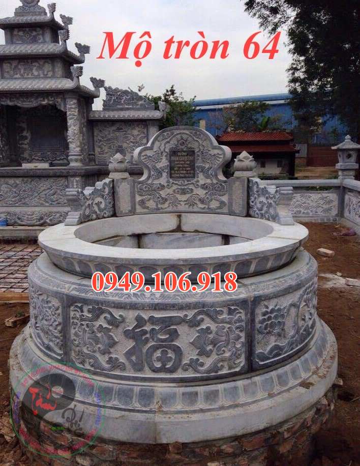 Xây mộ tròn bằng đá đẹp 75 tại Việt Nam giá rẻ đẹp