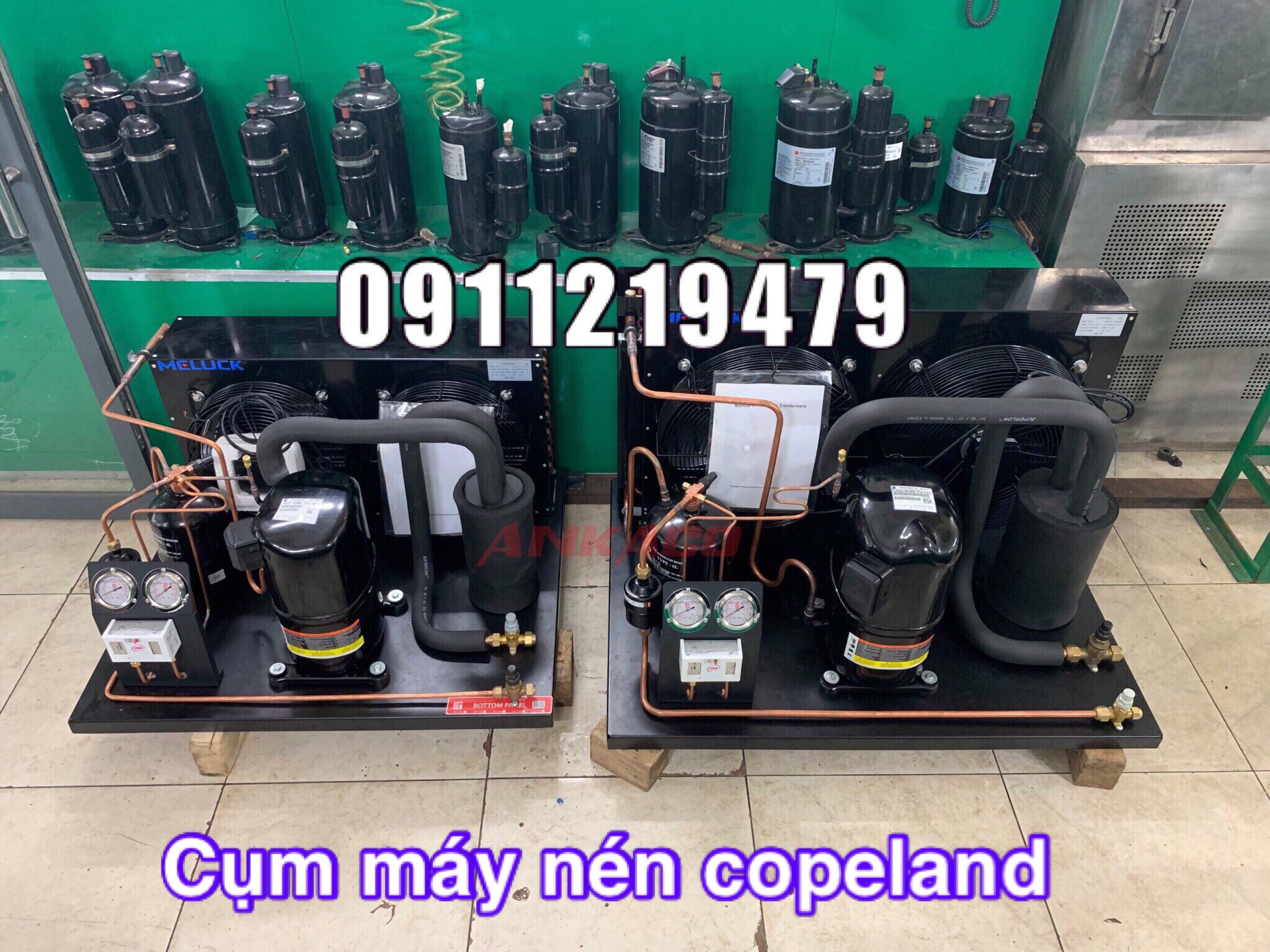  lắp đặt hoàn thiện cụm máy nén Copeland 5hp CRNQ-0500 tại Bình Tân