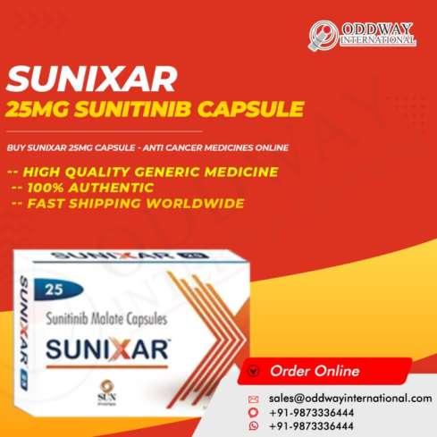 Mua Sunixar 25mg Sunitinib Capsule trực tuyến với giá thấp nhất