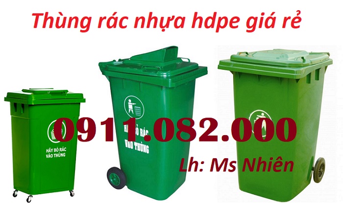 Chuyên sỉ thùng rác nhựa tại cần thơ- thùng rác 120L 240L 660L giá rẻ- lh 0911082000
