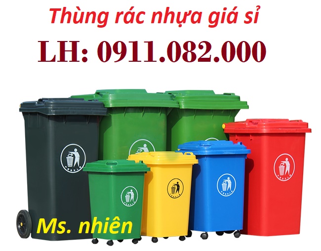 Phân phối thùng rác giá rẻ- thùng rác 120L 240L, thùng rác nắp kín- lh 0911082000