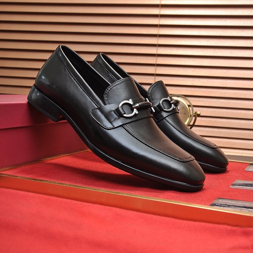 Giày chú rể đẹp Mansa MS502 xích đen da bò trẻ trung